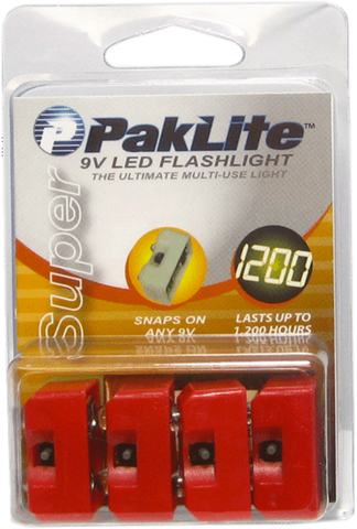 4-Pack of Pak-Lite Red LED Flashlights